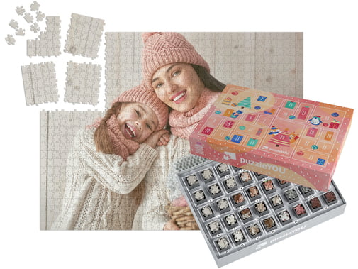 Créer un puzzle calendrier de l'Avent avec des photos personnelles - Puzzle photo 1000 pièces avec boîte