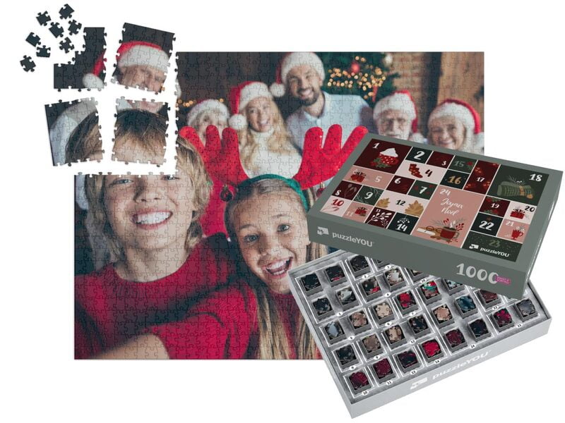 Créer un puzzle calendrier de l'Avent avec des photos personnelles - Puzzle photo 1000 pièces avec boîte